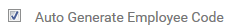 1. Auto Generate Employee Code