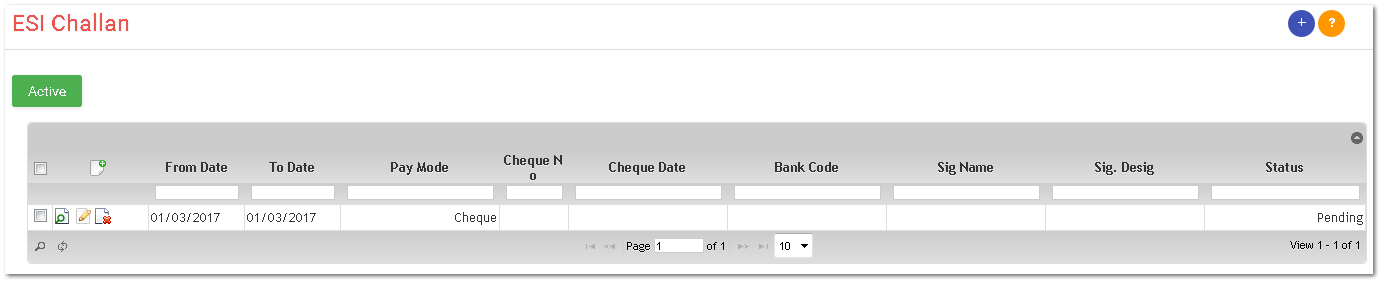 ESI Challan
