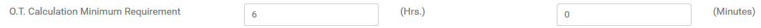 1. O.T. Calculation Minimum Requirement